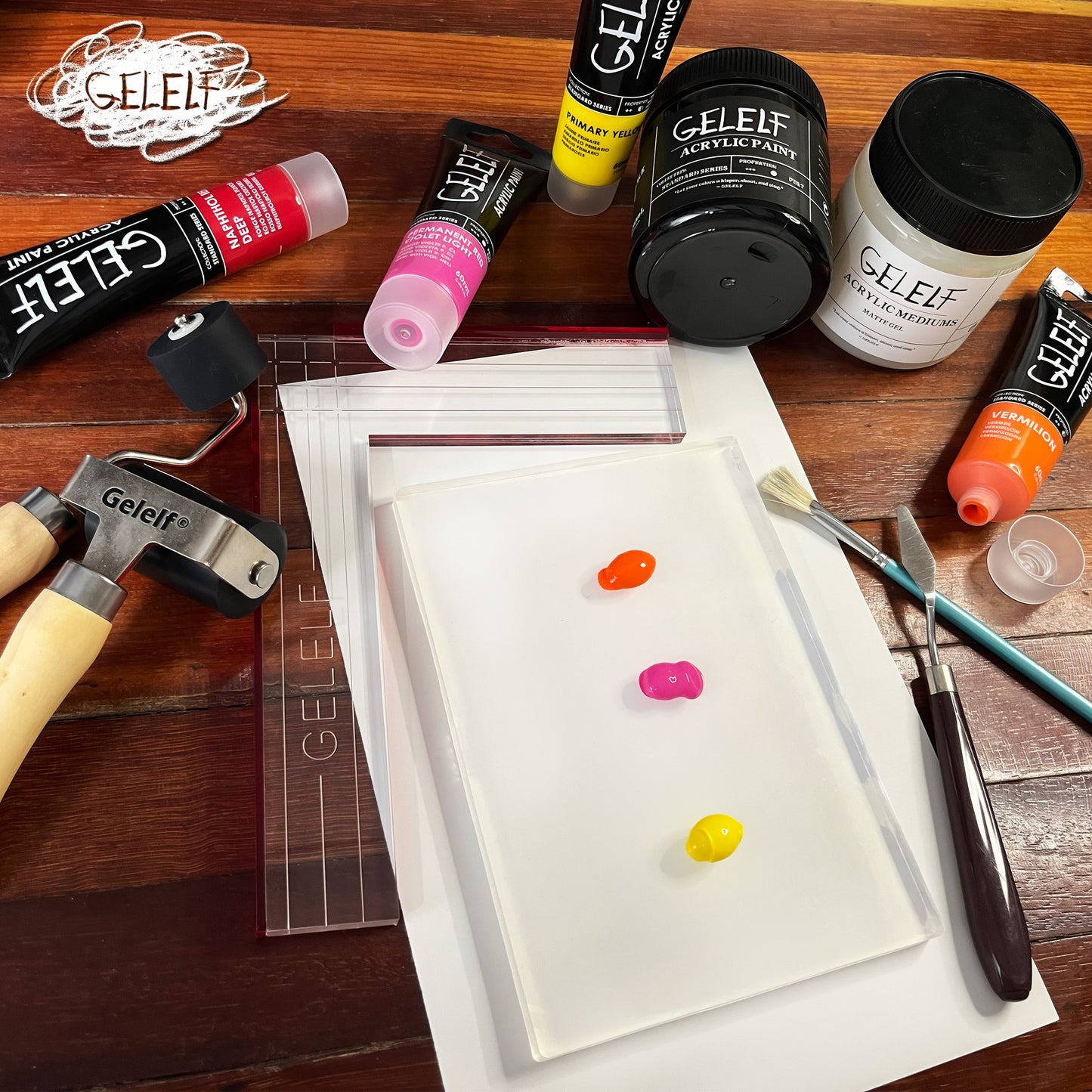 GELELF Matte Gel Medium for Gel Plate Printing (280mL, 9.5-oz)