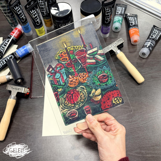 GELELF Acrylic Gel Plate Stamping Block/Gel Plate Handle