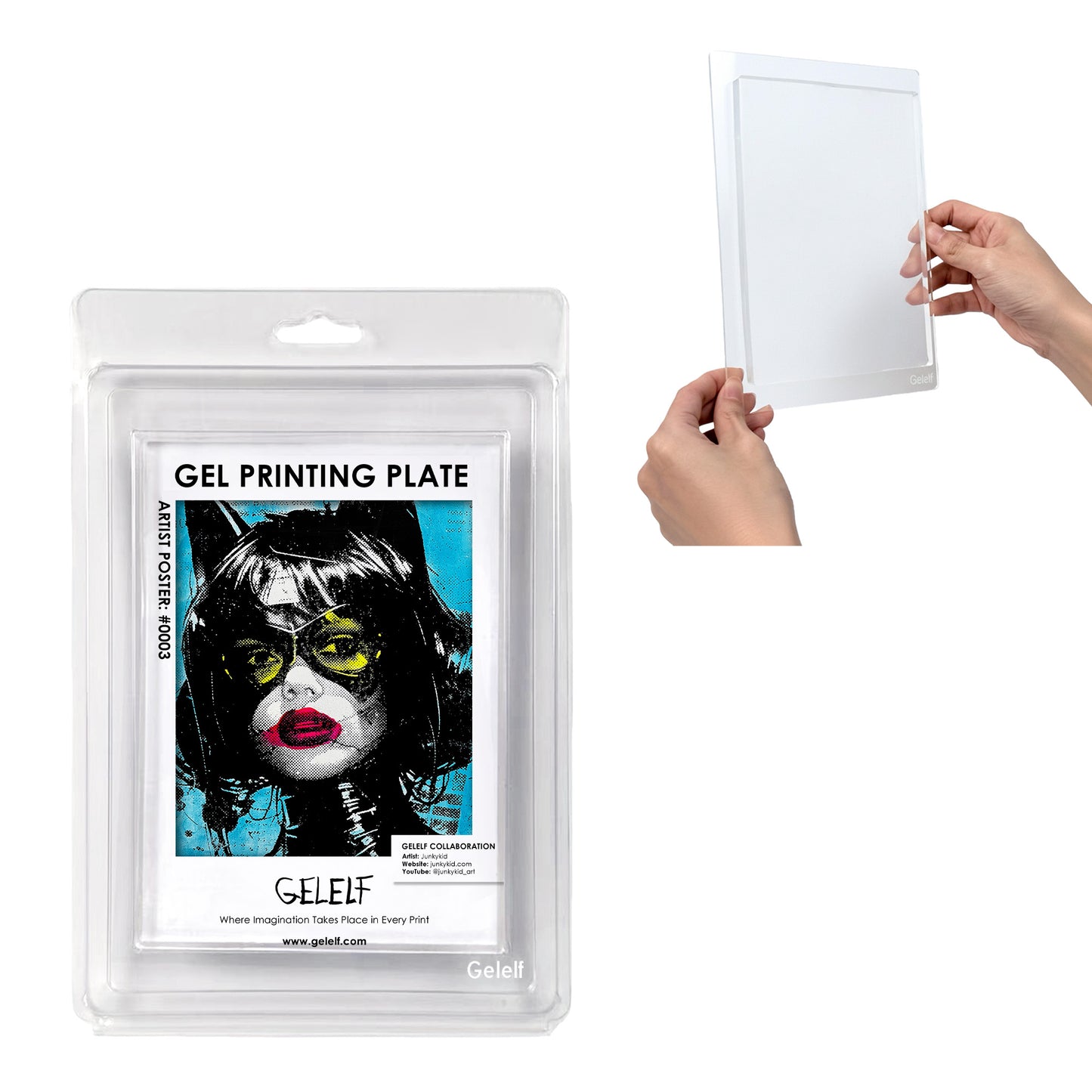 GELELF Gel Plate + Stamping Block Set