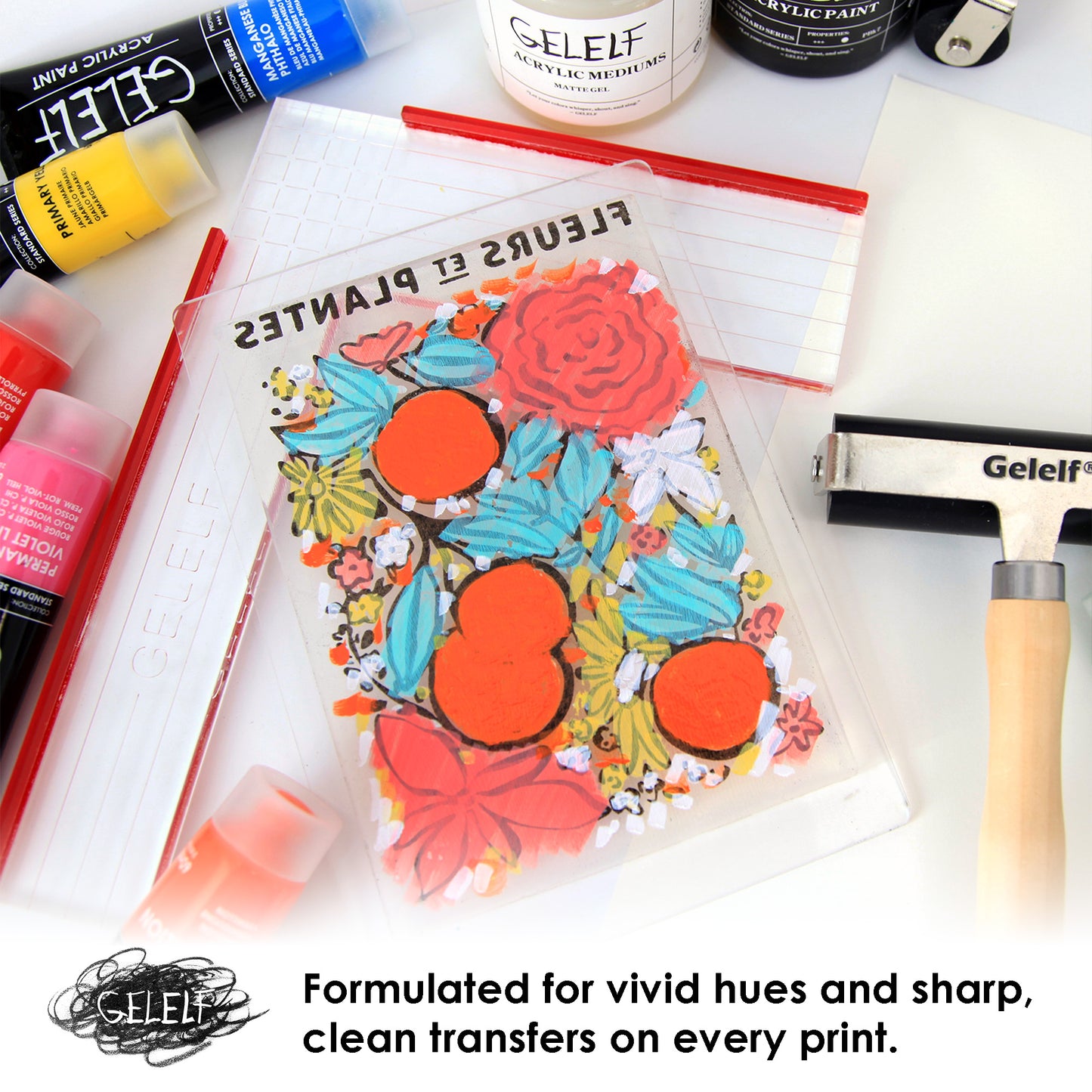 GELELF Acrylic Paint Set for Gel Plate Printing