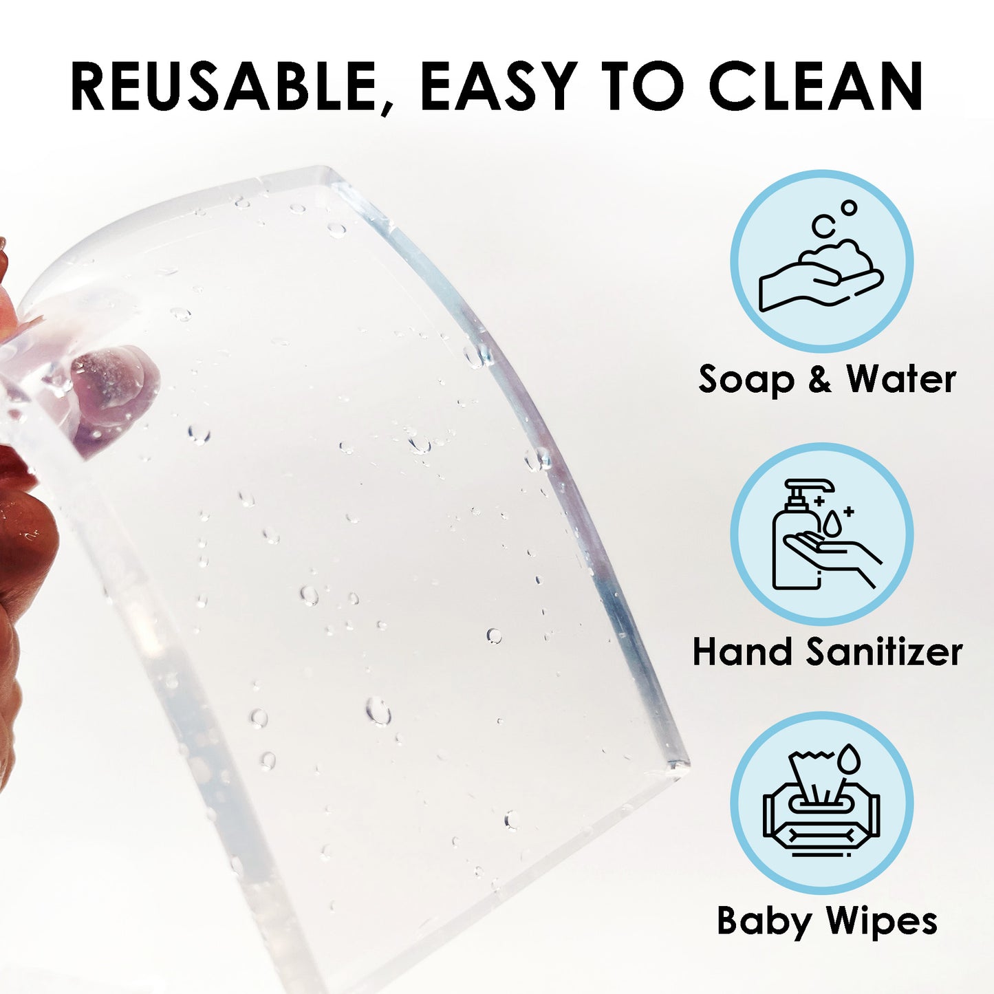Image of a washed gel plate, showing that the gelelf gel plate is reusable, easy to clean, and can be cleaned by soap, hand sanitizer, and baby wipes.